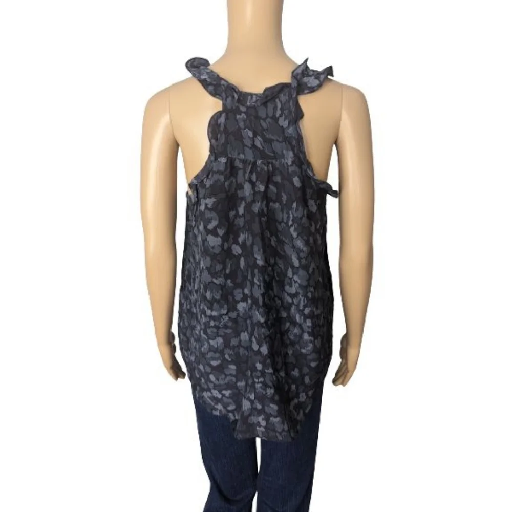 Rebecca Taylor Gray Leopard Print Silk Camisole 4